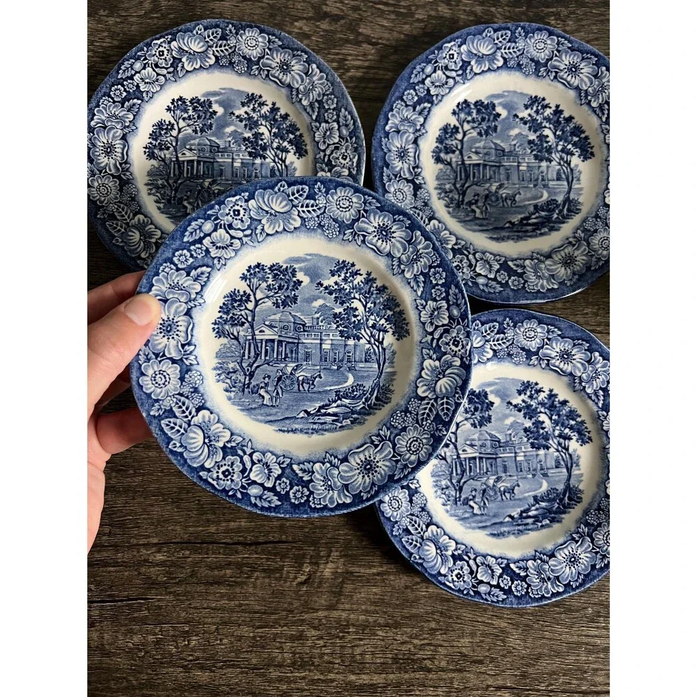 Blue and White Liberty Blue, Historical Colonial Scenes Collection Small Plate
